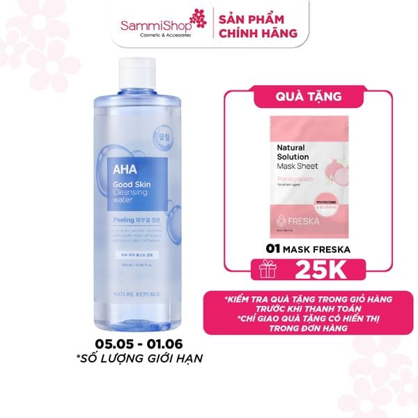 Nature Republic Nước tẩy trang Good Skin AHA Ampoule Cleansing Water 500 ml