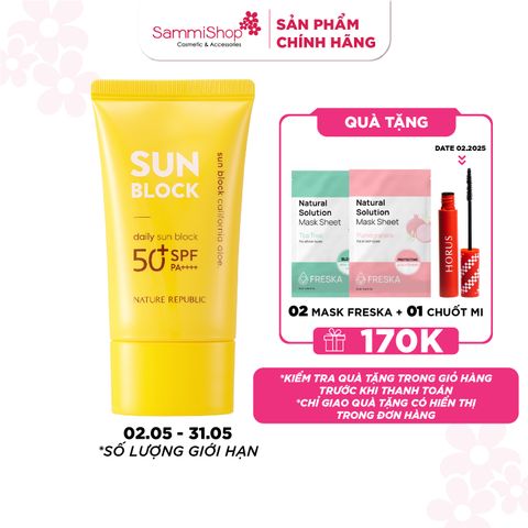 Nature Republic Kem chống nắng California Aloe Daily Sun Block SPF50+PA++++ 57ml