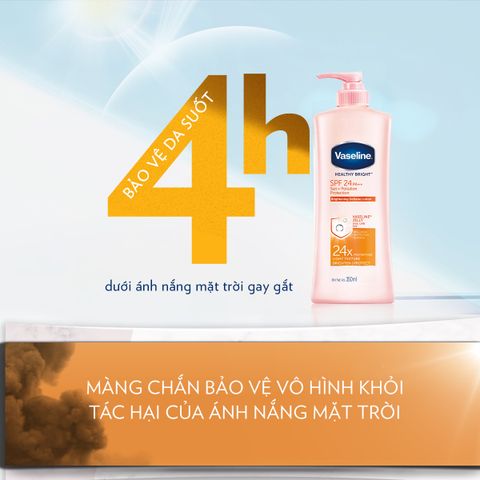 Sữa dưỡng thể Vaseline Healthy Bright SPF 24 PA++ Sun Pollution Protection 350ml