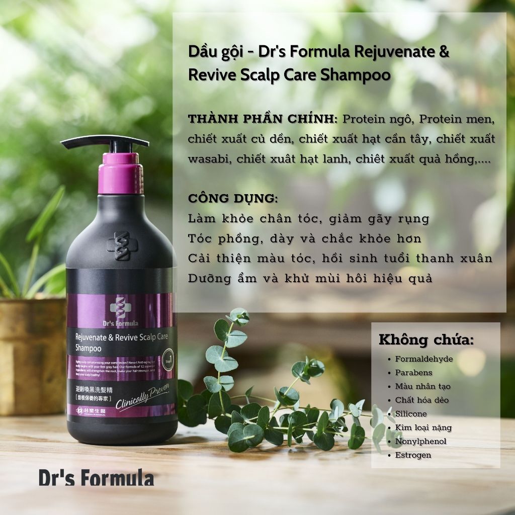 Dr's Formula Dầu Gội Dưỡng Tóc Đen & Trẻ Hóa Da Đầu Rejuvenate & Revive Scalp Care Shampoo 580g