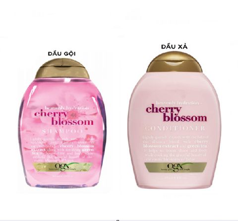 [07.03 - 31.03] OGX Dầu gội heavenly hydration + cherry blossom shampoo 385ml+ OGX Dầu xả heavenly hydration + cherry blossom conditioner 385ml