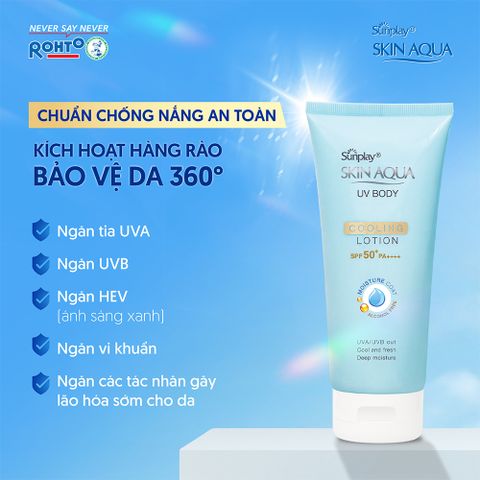 Sunplay Kem chống nắng dưỡng thể  Skin Aqua UV Body Cooling SPF 50+ PA++++150g + quà