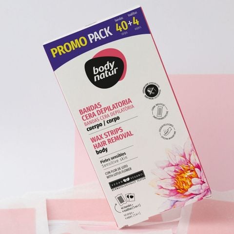 Body Natur Bộ miếng dán tẩy lông Wax Strips Hair Removal Body Sensitive Skin