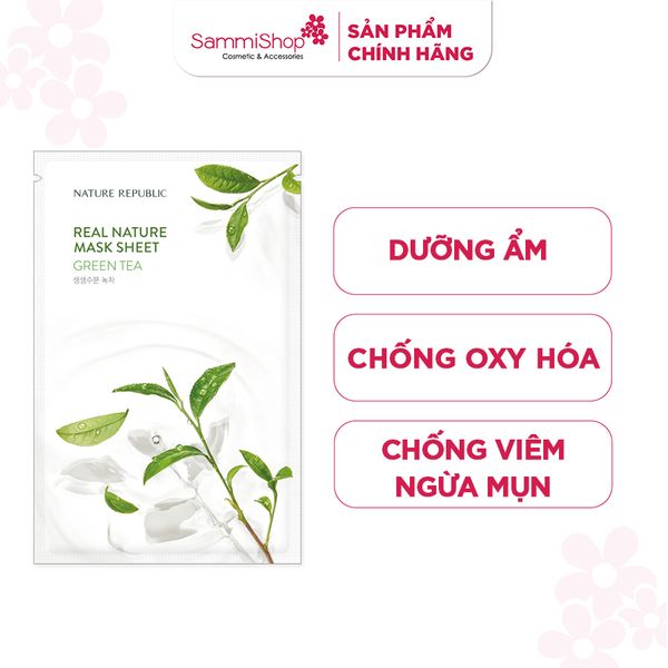 Nature Republic Mặt nạ giấy Real Nature Green Tea Mask Sheet 23ml