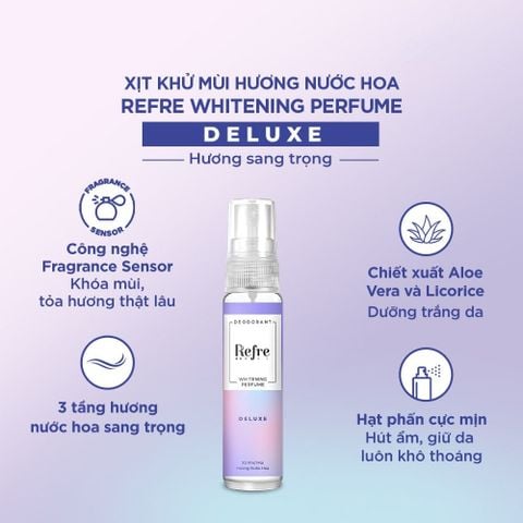 Refre Xịt khử mùi Whitening Hương Deluxe 30ml + quà