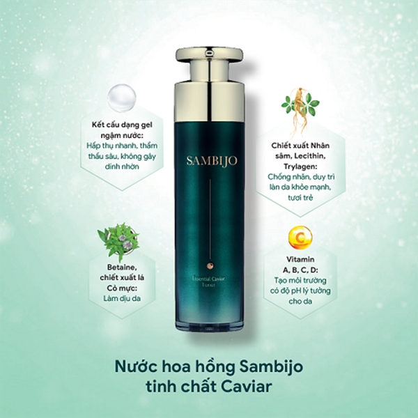 Sambijo Nước hoa hồng Essential Caviar Toner 120ml