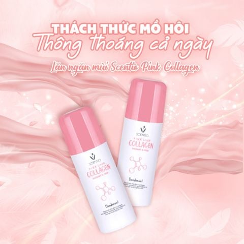 Scentio Lăn khử mùi và khô thoáng vùng da dưới cánh tay Pink Collagen 50ml