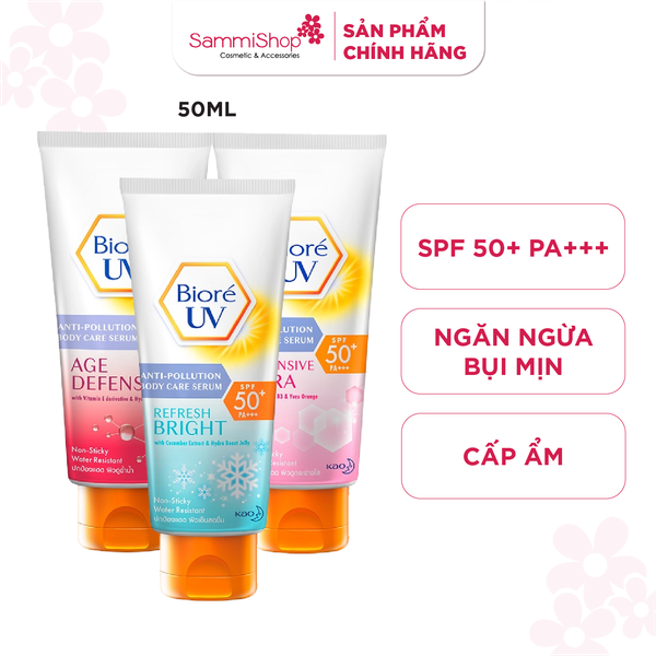 Serum Chống nắng Biore UV Anti-pollution Body Care Serum SPF50+/PA+++ 50ml