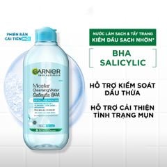 Garnier Nước tẩy trang Micellar Cleansing Water Salicylic BHA 400ml