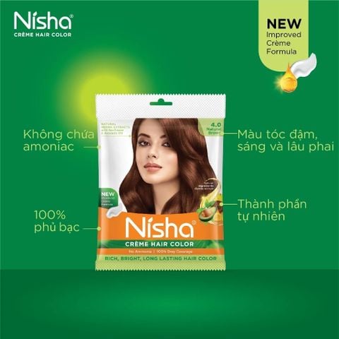 Nisha Nhuộm tóc nâu Natural Brown
