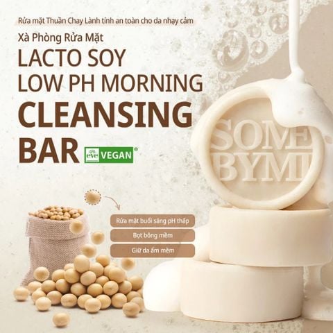 Some By Mi Xà phòng rửa mặt Lacto Soy Low pH Morning Cleansing Bar 90g