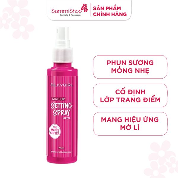 Silkygirl Xịt khóa nền Makeup Setting Spray - Matte 70ml