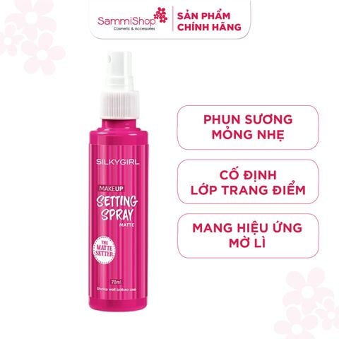 Silkygirl Xịt khóa nền Makeup Setting Spray - Matte 70ml
