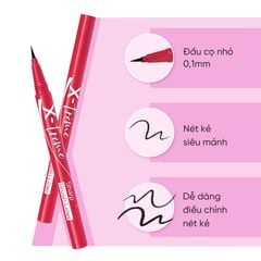 Silkygirl Kẻ mắt nước X-treme Sharp Brush Liner #01 Extreme Black 0.5ml