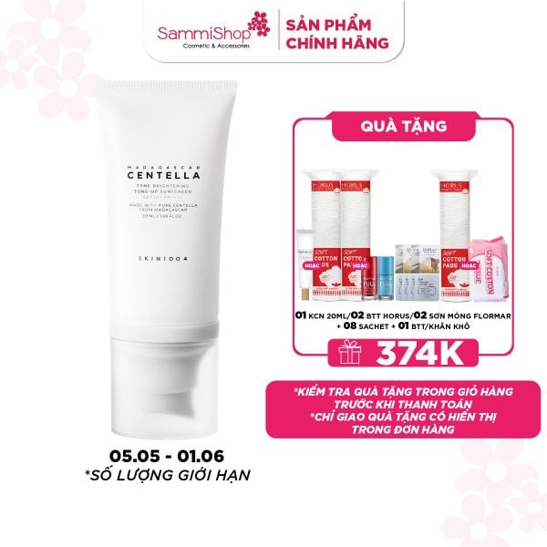 APP+WEB 05.05-01.06 Skin1004 Kem chống nắng Madagascar Centella Tone Brightening Tone-up Suncreen SPF50+ PA++++ 50ml