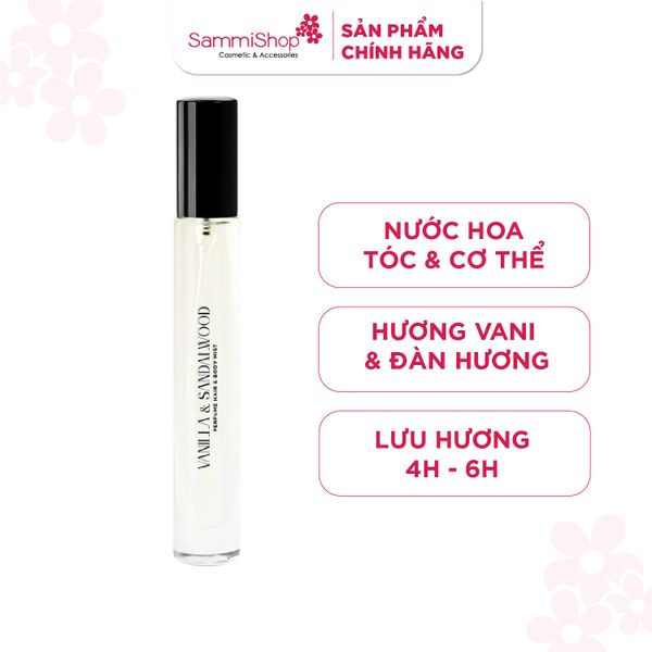 Skinlax Nước hoa tóc & cơ thể hương Vani đàn hương 10ml