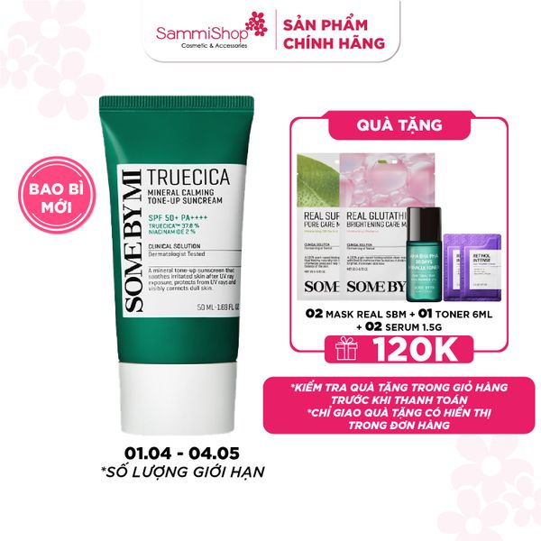 Some By Mi Kem chống nắng Truecica Mineral Calming Tone-up Suncream 50ml