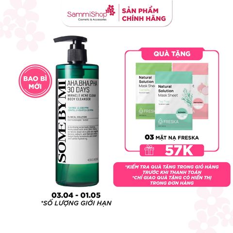 Some By Mi Sữa tắm AHA-BHA-PHA 30 Days Miracle Acne Clear Body Cleanser 400g