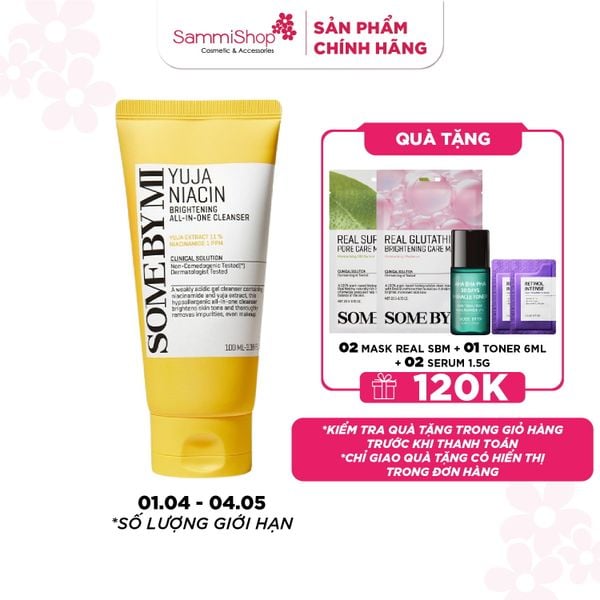 Some By Mi Sữa rửa mặt Yuja Niacin Brightening All-In-One Cleanser 100ml