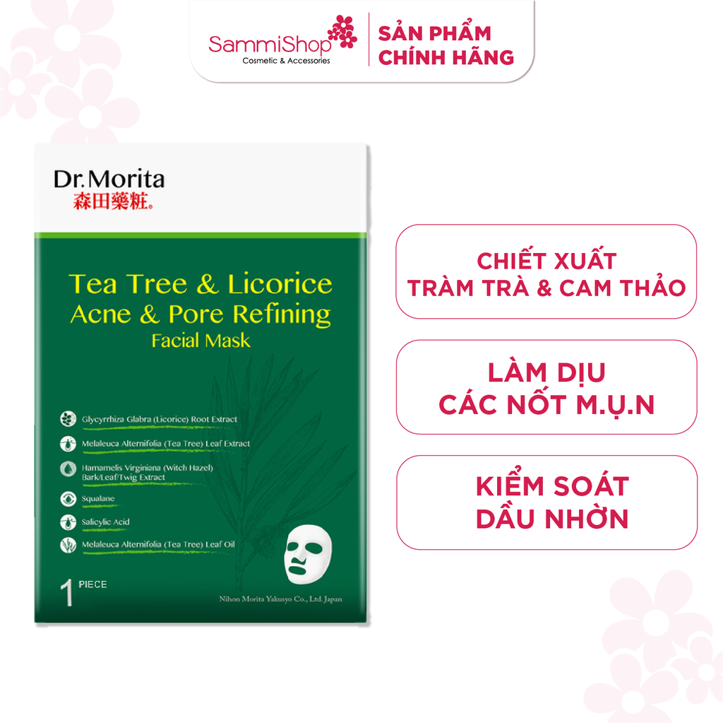 Dr.Morita Mặt nạ giấy Tea Tree & Licorice Acne & Pore Refining Facial