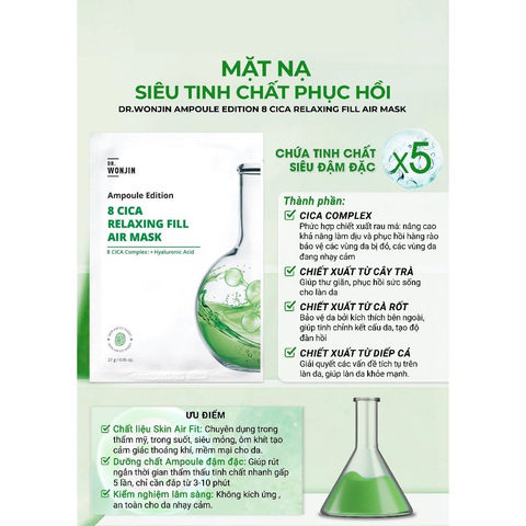 Dr.Wonjin Mặt nạ Ampoule Edition 8 Cica Relaxing Fill Air