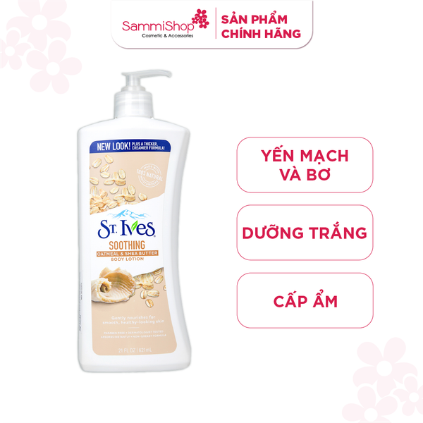 Sữa Dưỡng Thể St.ives Yến Mạch Và Bơ Nourish & Soothe Oatmeal & Shea Butter Body Lotion 621ml