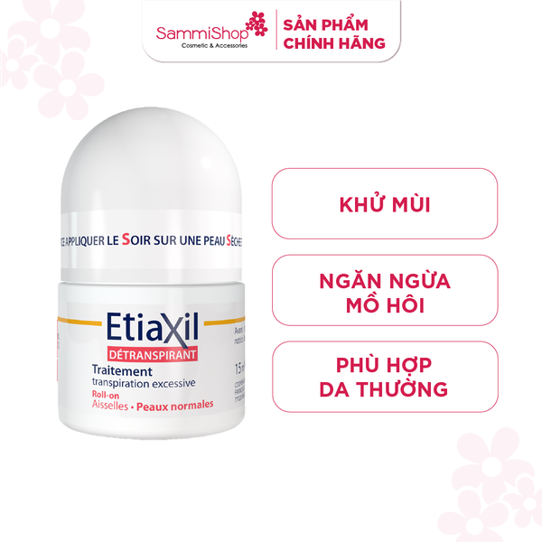 Lăn khử mùi cho da thường Etiaxil Detranspirant Aisselles Peaux Normales 15ml (Đỏ)