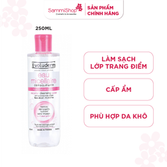 Evoluderm micellar cleansing water Dry & Sensitive Skins 250ml ( hồng)