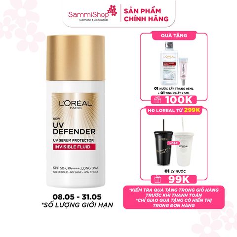 Loreal kem chống nắng Loreal Paris UV Defender Serum Invisible Fluid SPF 50+/PA ++++ Long UVA 50ml