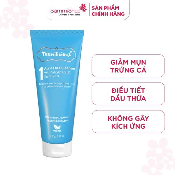 Teenilicious Sữa rửa mặt Acne Face Cleanser 60g