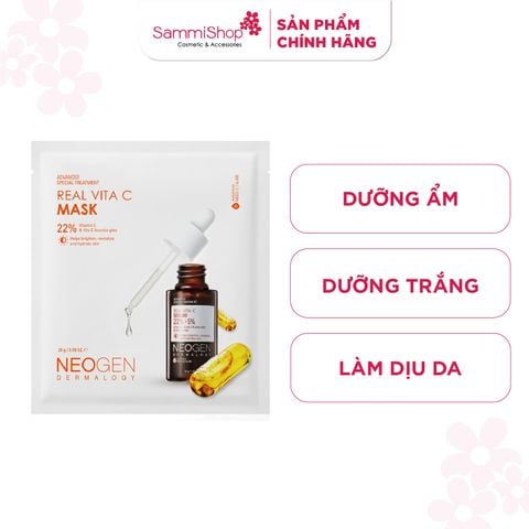Neogen mặt nạ Serum x3 dưỡng trắng mờ thâm Vita C Mask 28g