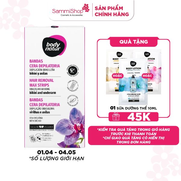 Body Natur Bộ Miếng Dán Tẩy Lông Hair Removal Wax Strips Brazilian Waxing Bikini And Underarm