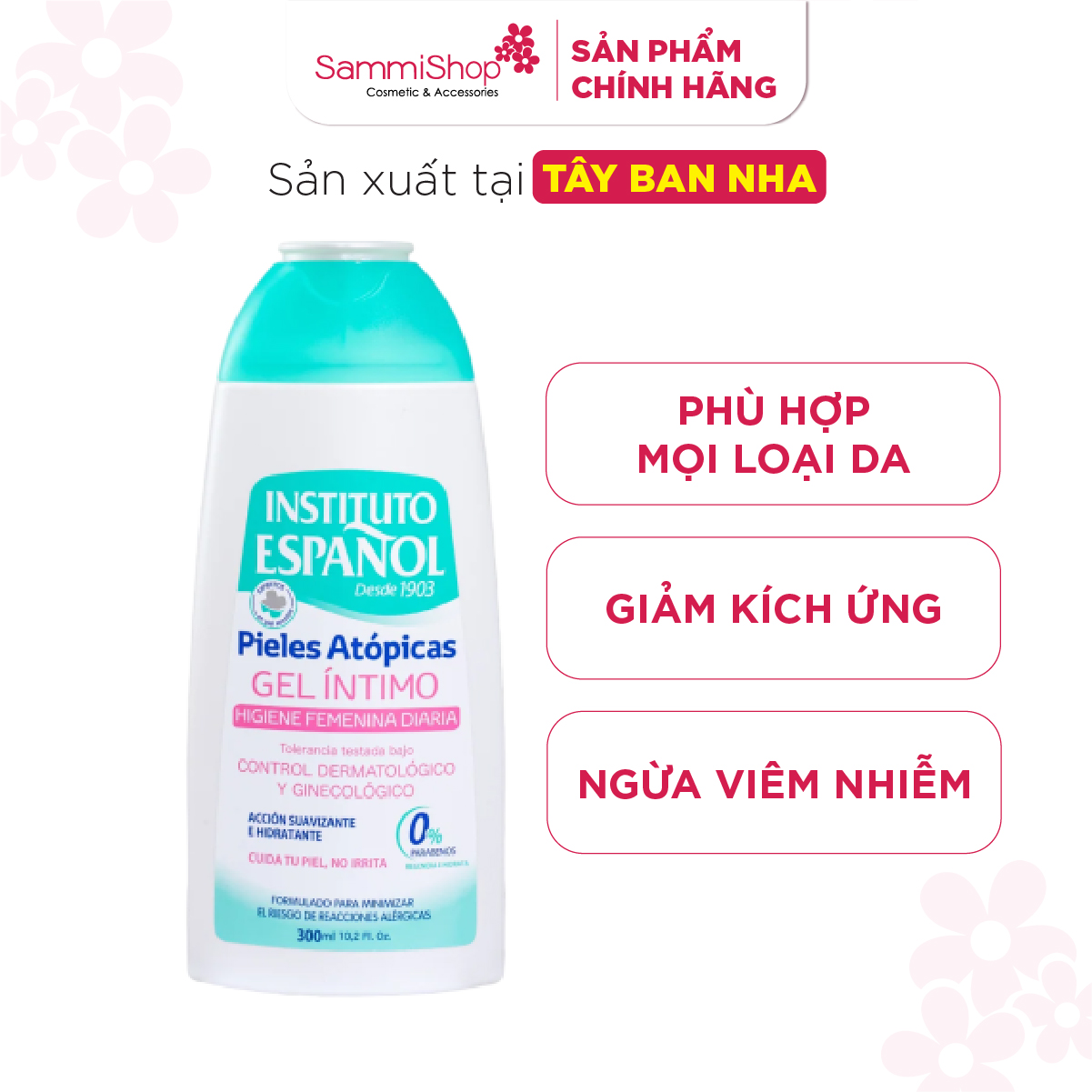 Instituto Español Dung dịch vệ sinh Pieles Atópicas Gel Íntimo 300ml