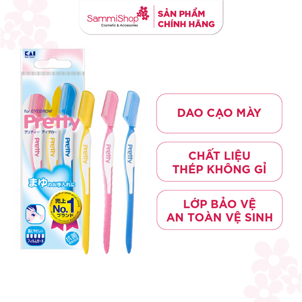 Set 3 dao cạo lông mày Pretty Kai