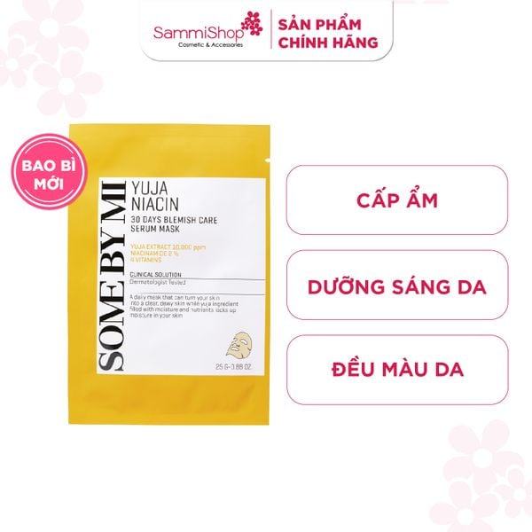 Some By Mi Mặt nạ giấy Yuja Niacin 30 Days Blemish Care Serum Mask 25g