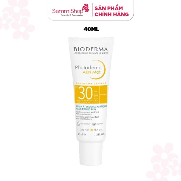 [HÀNG TẶNG KHÔNG BÁN]  QT Bioderma Kem chống nắng Photoderm AKN MAT SPF30 40ml và QT Bioderma Sữa rửa mặt Sebium Gel Moussant 45ml