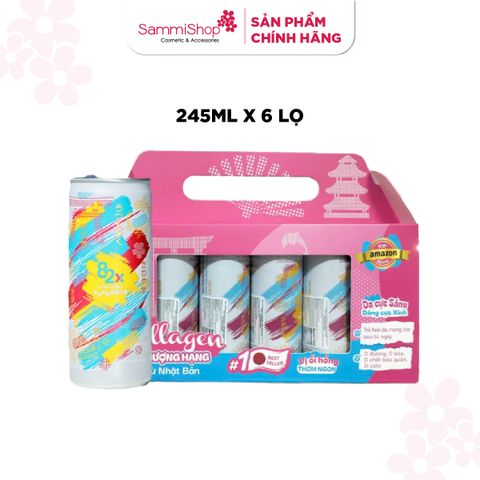 [HÀNG TẶNG KHÔNG BÁN] QT 82x Thực phẩm bổ sung Collagen Beauty Drink 500 Milligram Mixed With Vitamin C 70 Milligram, Pink Guava Flavor 245ml * 6 lon