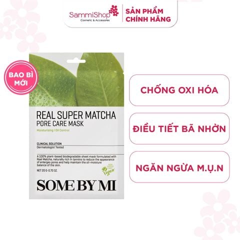 Some By Mi Mặt nạ giấy Real Super Matcha Pore Care Mask 20g