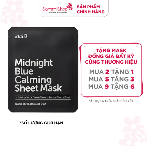 [02.03 - 31.03] Dear, Klairs Mặt nạ giấy Midnight Blue Calming Sheet Mask 25ml