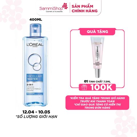 Loreal Micellar Water 3-in-1 Refreshing Even For Sensitive Skin 400ml