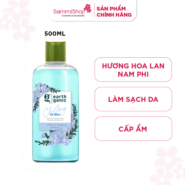 Earthganic Sữa tắm Chill & calm show gel #hương hoa lan Nam phi 500ml