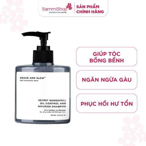 Grace And Glow Dầu gội kiềm dầu Secret Bombshell Anti Oil and Repair Solution Shampoo 400ml