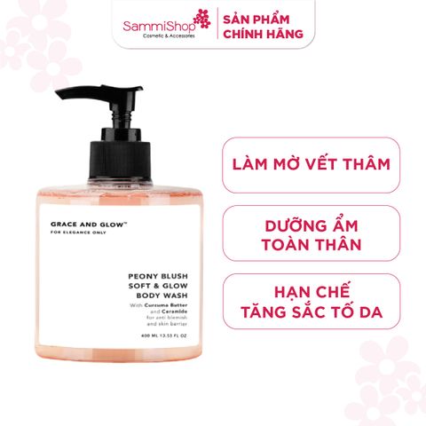 Grace And Glow Sữa tắm phục hồi sáng da Glow Peony Blush Soft & Glow Solution Body Wash 400ml