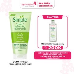 [01.07 - 14.07] Simple Gel Rửa Mặt Kind To Skin Refreshing Facial Wash Gel 150ml