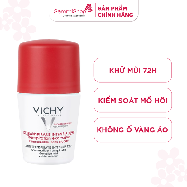 Vichy Lăn Khử Mùi Detranspirant Intensif 72h Transpiration Excessive 50ml