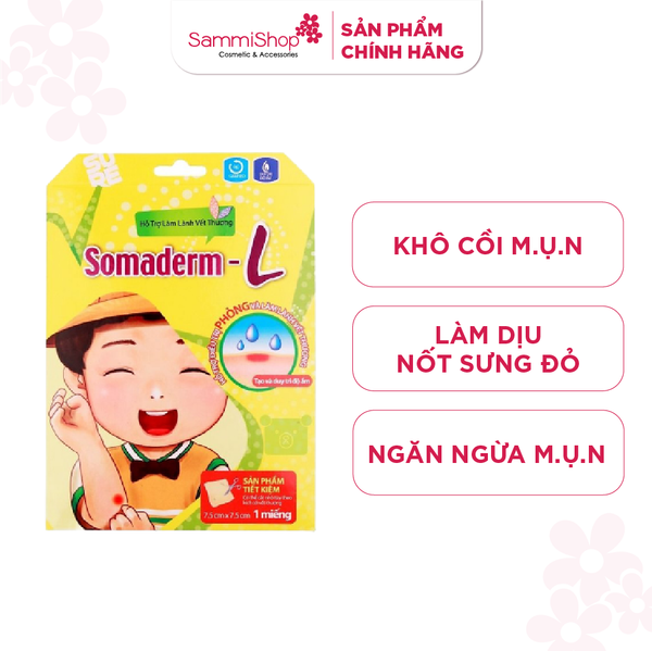 Somaderm Miếng dán hỗ trợ làm lành vết thương 1 miếng 7.5cm *7.5cm