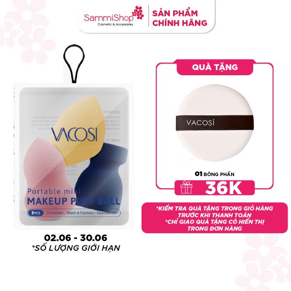 Vacosi Set 3 bông Mini Blender PH05-02