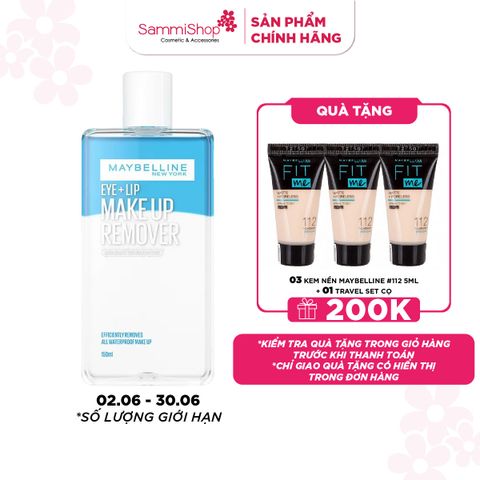 APP-WEB 02.06 - 30.06 Maybelline Makeup Remover Lip & Eye 150ml - mới