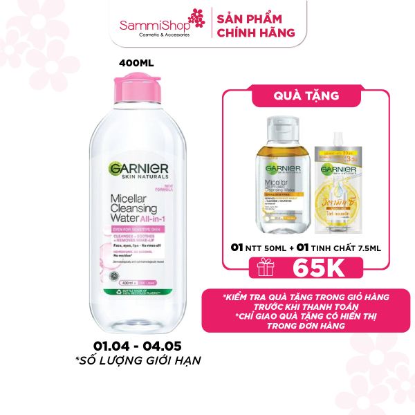 [APP+WEB 01.04 - 04.05] Garnier Nước tẩy trang Micellar Cleansing Water Even For Sensitive Skin 400ml