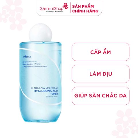 Isntree Nước Hoa Hồng Ultra-Low Molecular Hyaluronic Acid Toner 300ml